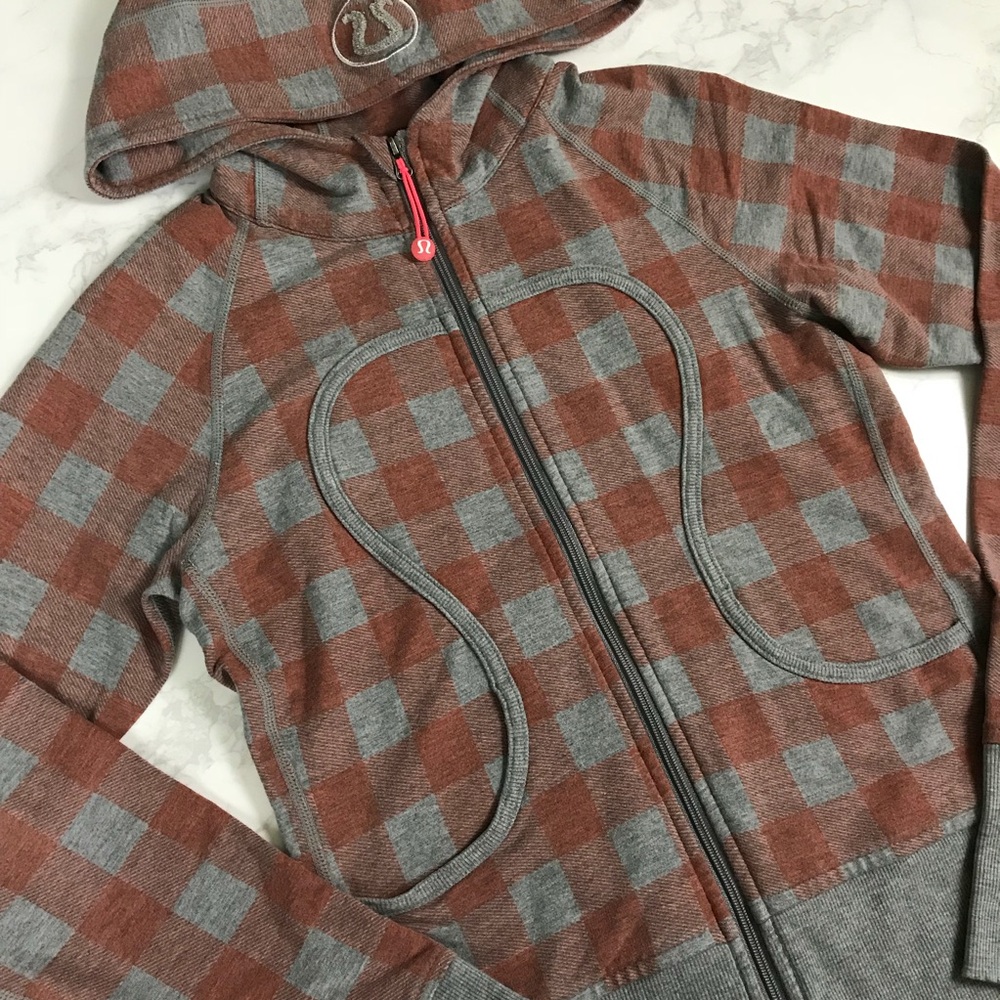 lululemon athletica Gray and Brown Checkered Jacket